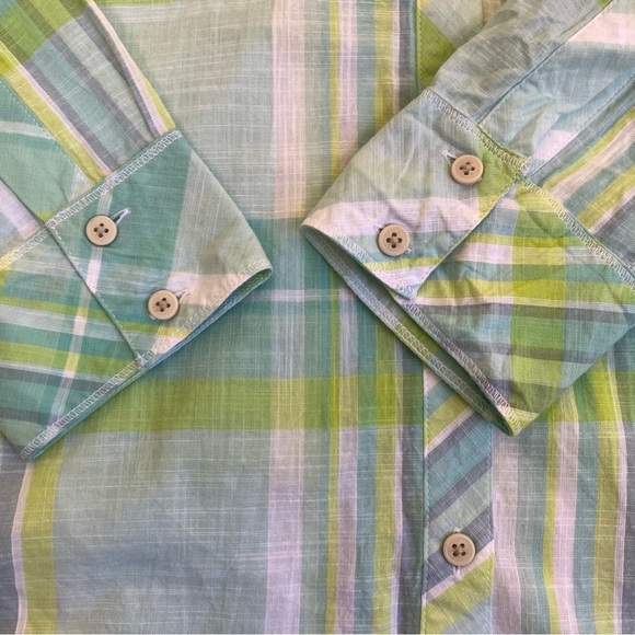 Columbia Camp Henry Shirt Tippet Plaid Roll-up Sleeve Casual Gauzy Hiking NWT 1X - Picture 14 of 16